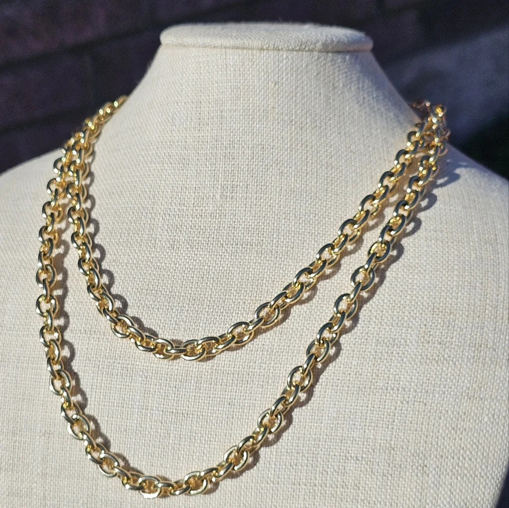 NWT 2 Zenzii gold chain necklaces - Picture 2 of 5